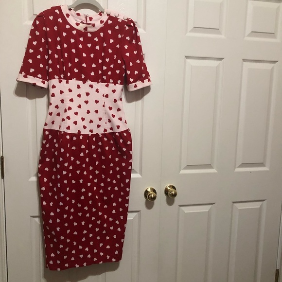 Vintage Kathryn Conover Heart Sheath Dress - Picture 2 of 8